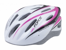 Kask rowerowy Force Hal biało-różowy S-M