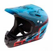 Kask FORCE TIGER downhill niebiesko-czarno-czerwony S-M