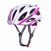 Kask rowerowy Force Bull biało-różowy L-XL