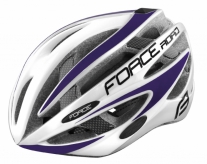 Kask rowerowy Force Road biało-fioletowy S-M