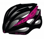 Kask rowerowy Force Saurus czarno-różowy S-M