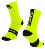 Skarpetki rowerowe Force Long Pro fluo-czarne S-M