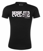 T-shirt FORCE SENSE czarno-biało-szary nadruk, S