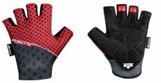 Rękawiczki rowerowe Force Points czerwono-czarne XL