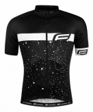 Koszulka rowerowa FORCE SPRAY czarno-biała XL