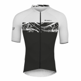 Koszulka rowerowa FORCE ART czarno-biała L
