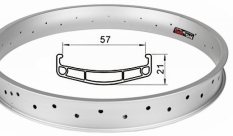 Obręcz 24" stars j57s srebrna nieoczkowana 36 otw.