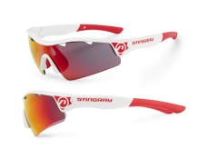 Okulary Accent Stingray biało-czerwone soczewki PC