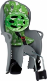 Fotelik rowerowy Hamax Kiss szaro-zielony + kask
