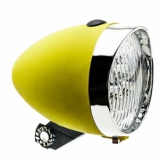 Lampka rowerowa przednia retro żółta