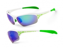 Okulary Accent Crest biało-zielone soczewki PC