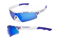 Okulary Accent Stingray biało-niebieskie soczewki PC