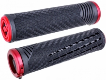 Chwyty rowerowe ODI CF Lock-On Grips Pearl czarno-czerwone 135mm