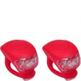 Up siliconen led fietslampjes set rood