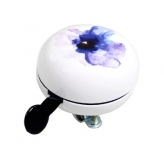 Dzwonek rowerowy ding dong 80mm biały niebieski kwiat