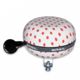 Dzwonek rowerowy Basil Dots biały w czerwone kropki