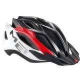 Kask rowerowy met crossover universal czarno/czerwono/biały